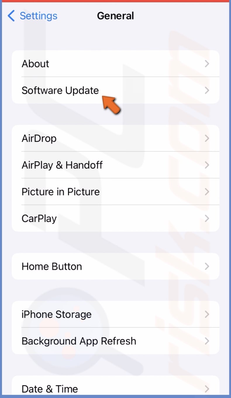 Tap on Software Update