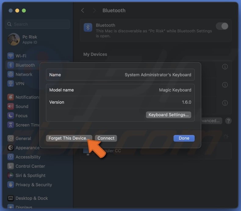 Click Forget This Device