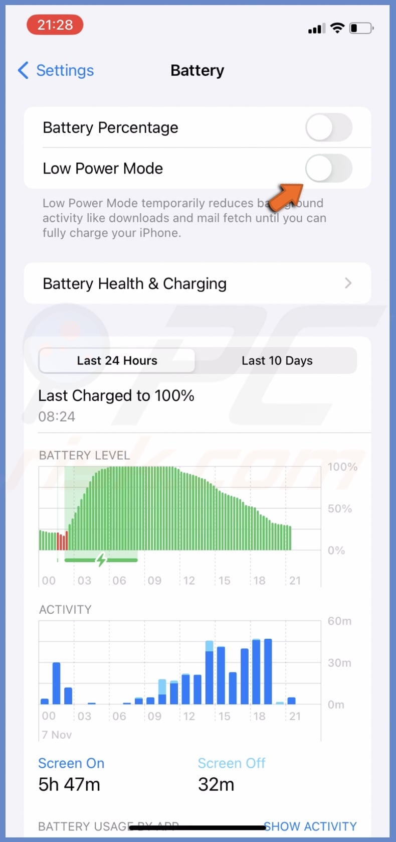 Disable Low Power Mode
