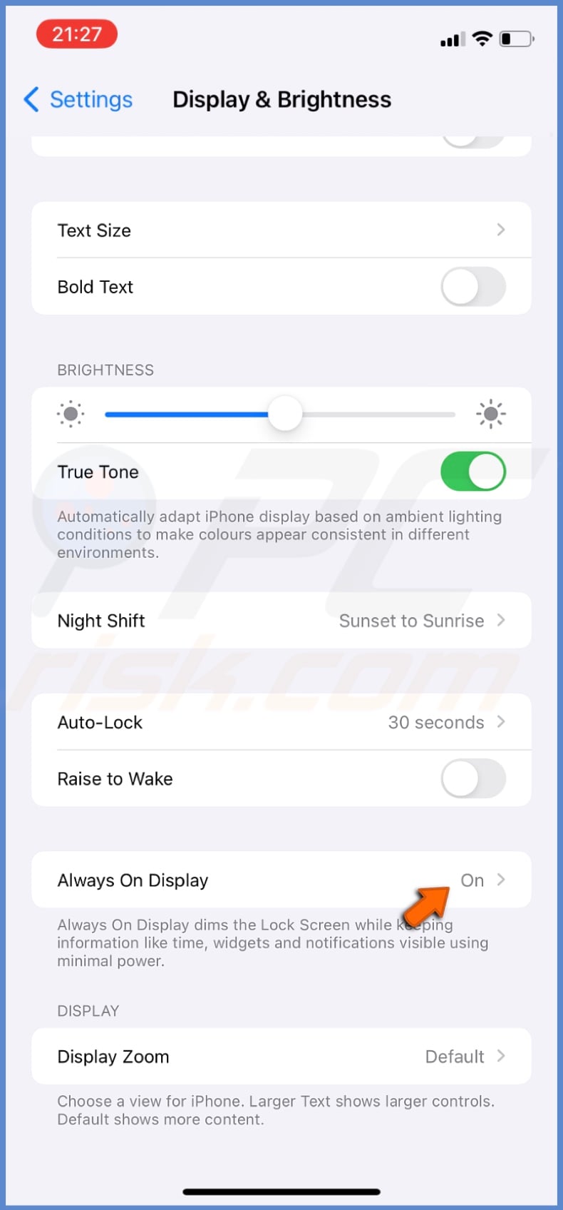 Enable Always On Display