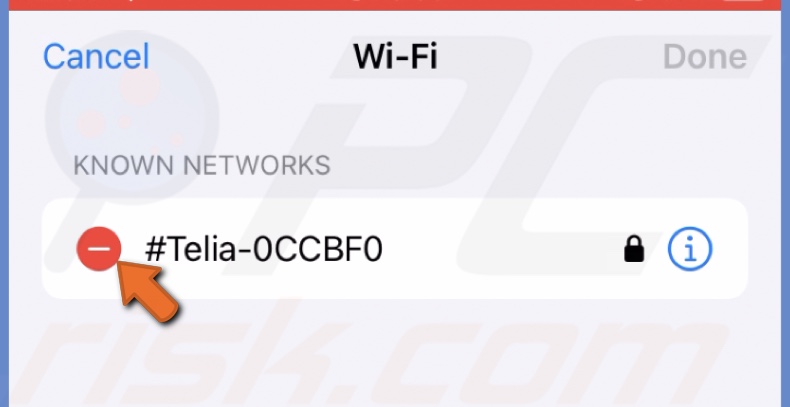 Tap on the minus icon