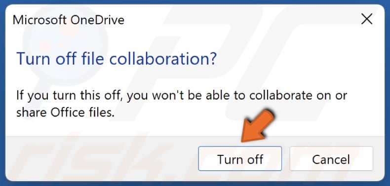 Click Turn off when prompted