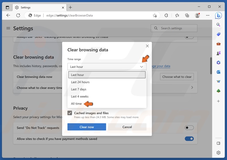 Open the Time range menu and select All time