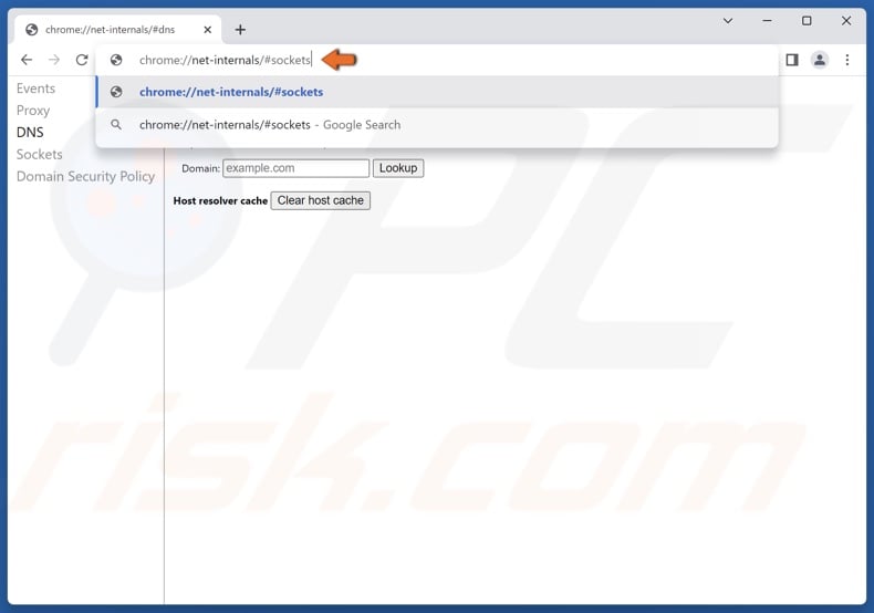 Type in chrome://net-internals/#sockets in the omnibox and press Enter