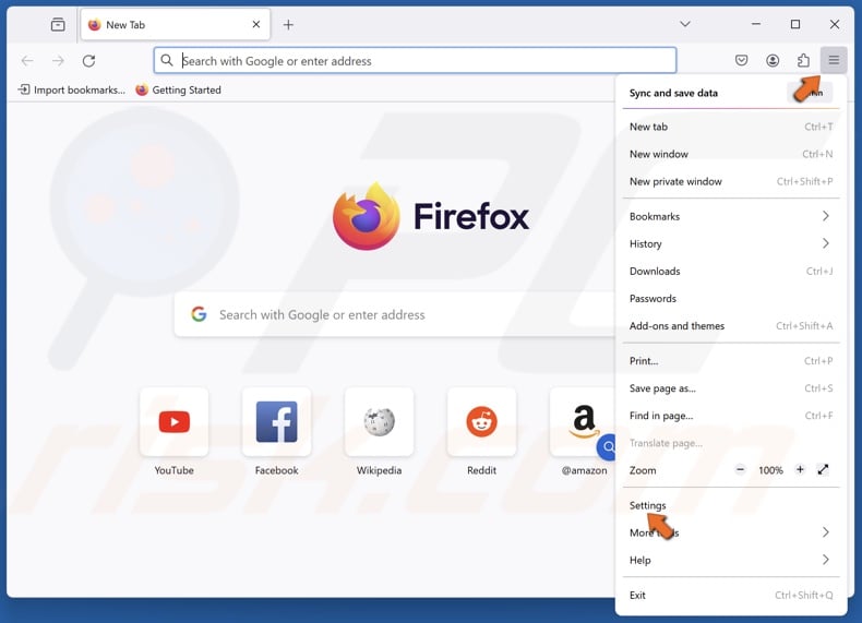 Click the menu icon on the top-right corner and click Settings