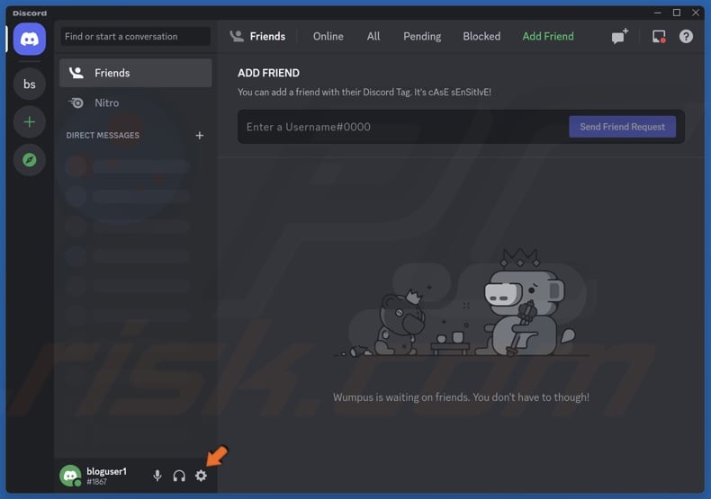 Click Discord User Settings