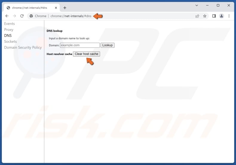 Click Clear host cache 