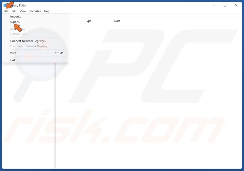Click File and click Export