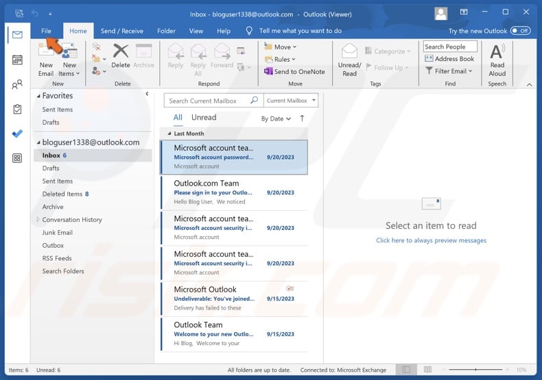 Click File at the top-left of the toolbar