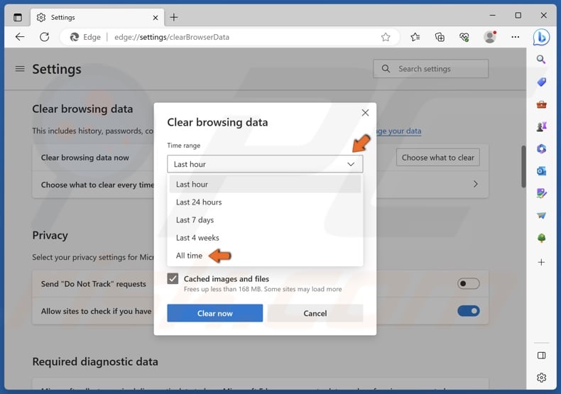 Open the Time range drop-down menu and select All time