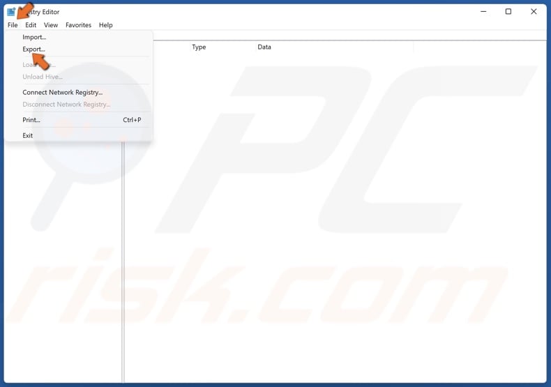 Click File and select Export