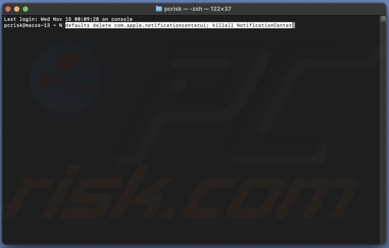 Reset Notification Center