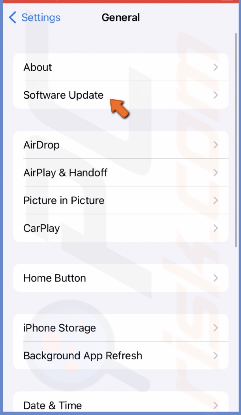 Go to Software Update