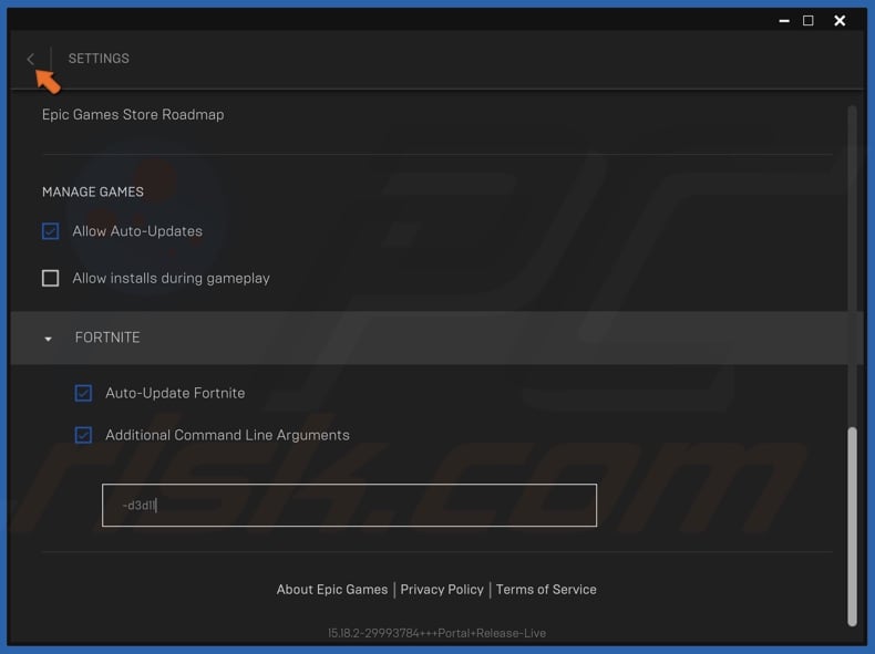 Close the Settngs window
