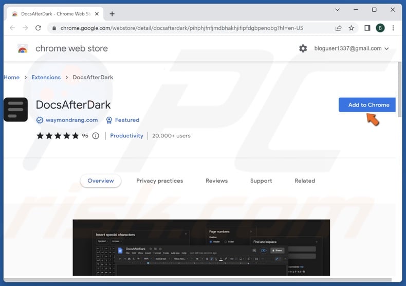 Click Add to Chrome