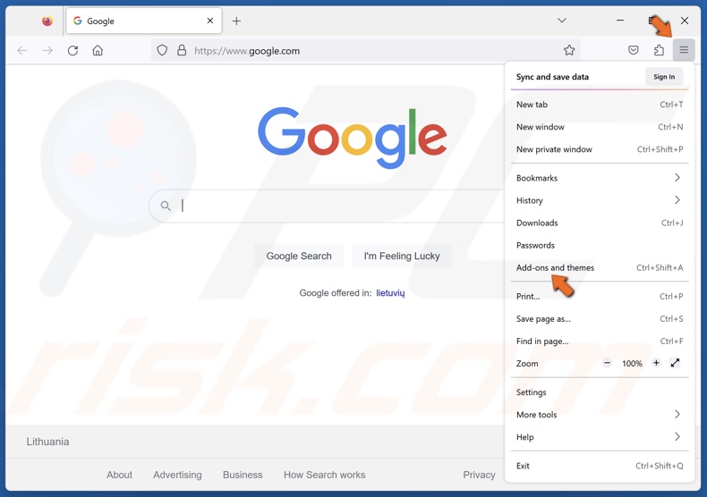Open the Firefox menu and click Add-ons and themes