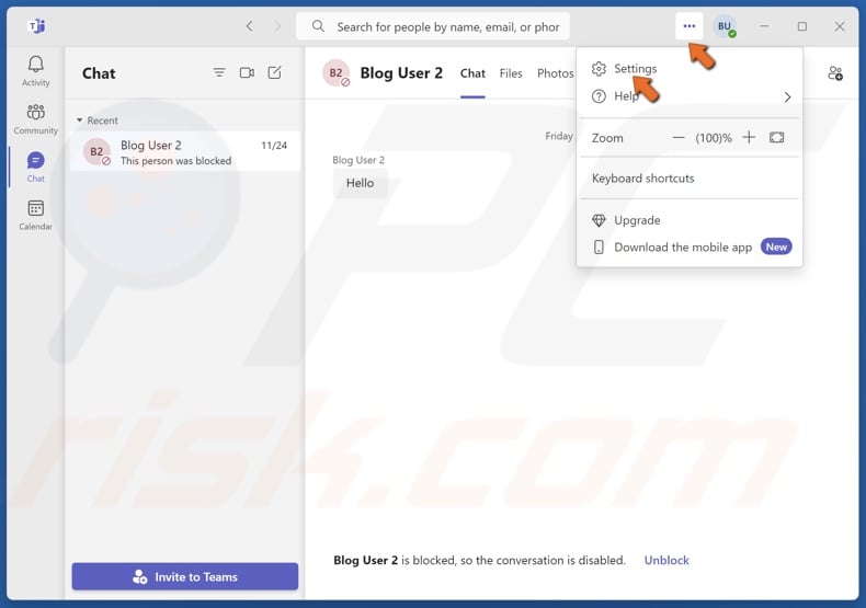 Click the three-dot button next to your profile picture and click Settings