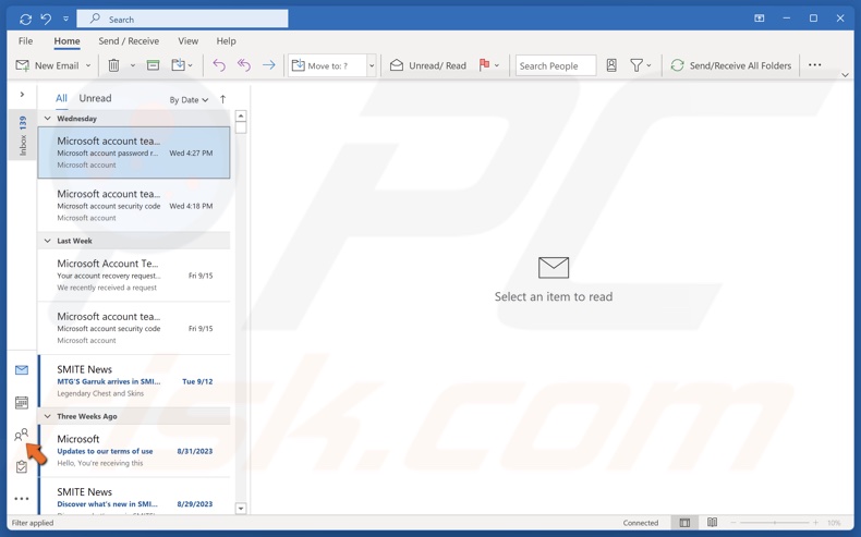 Click the People icon