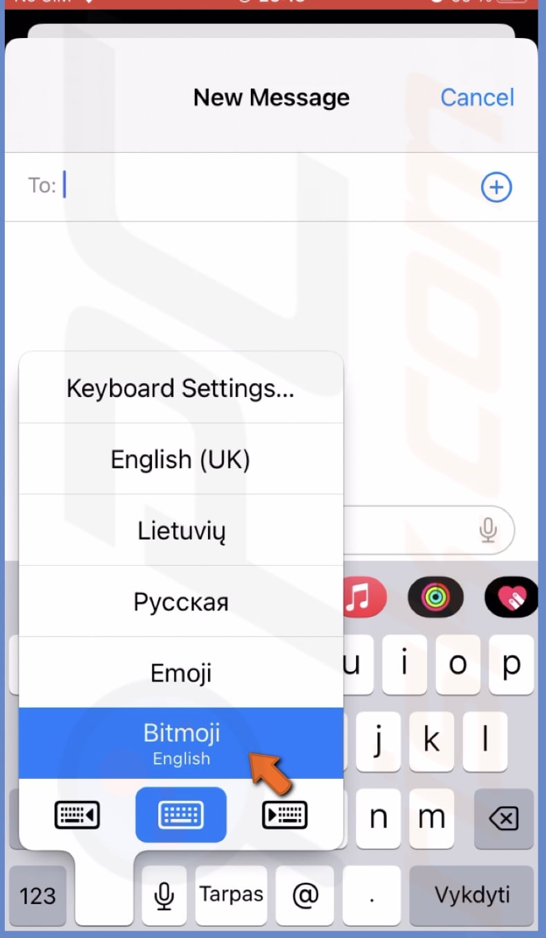 View Bitmoji keyboard
