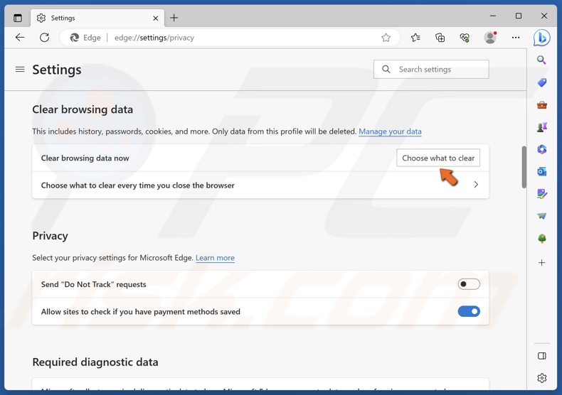 Click Choose what to clear