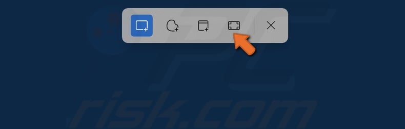 Select between Rectangular, Freeform, Window, and Fullscreen