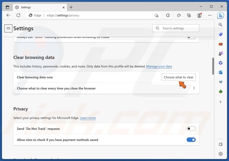 Click Choose what to clear