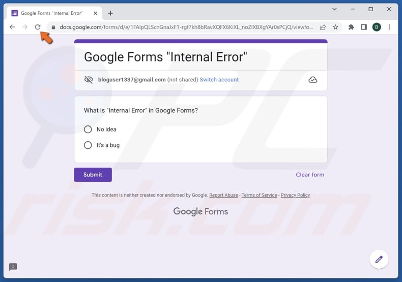 Click page Refresh button