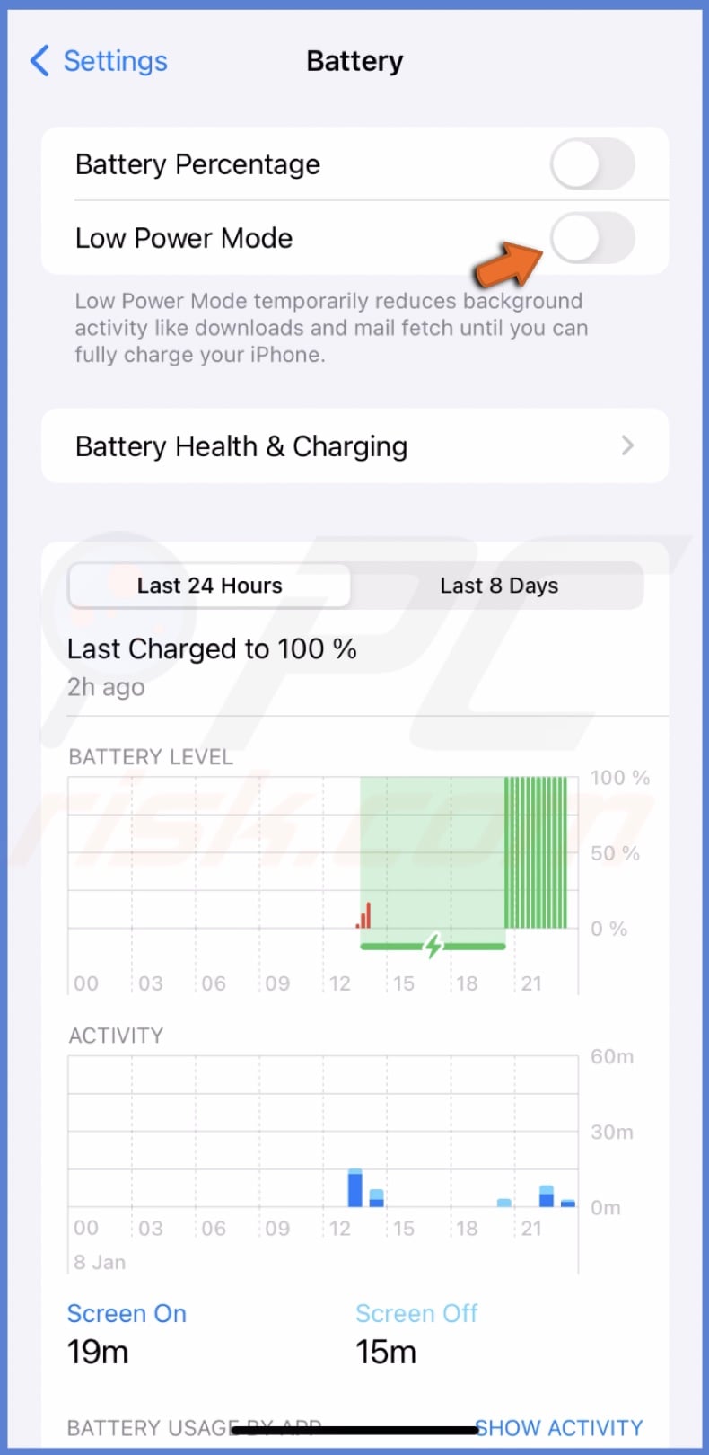 Disable Low Power Mode