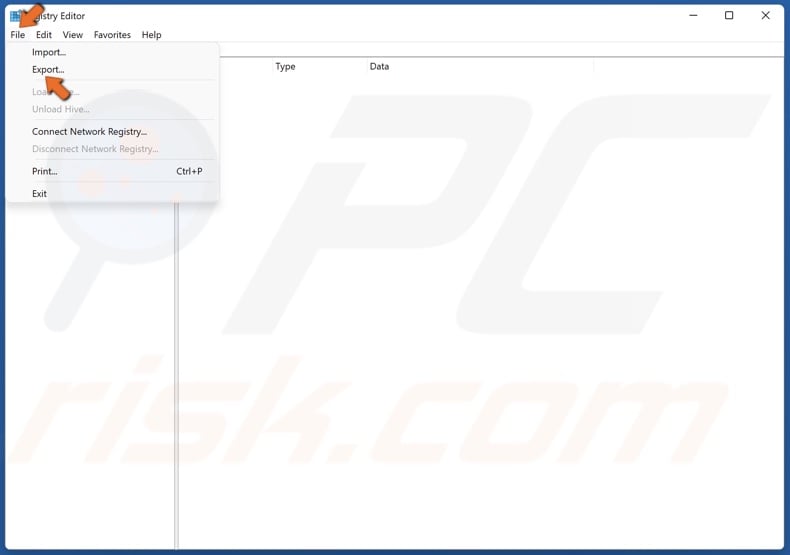 Click File and click Export