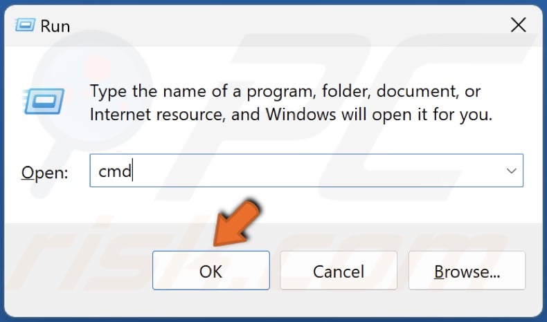 Type CMD in the Run dialog and hold down Ctrl+Shift+Enter keys to open Command Prompt as an administrator