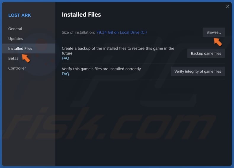 Select the Intalled Files tab and click Browe