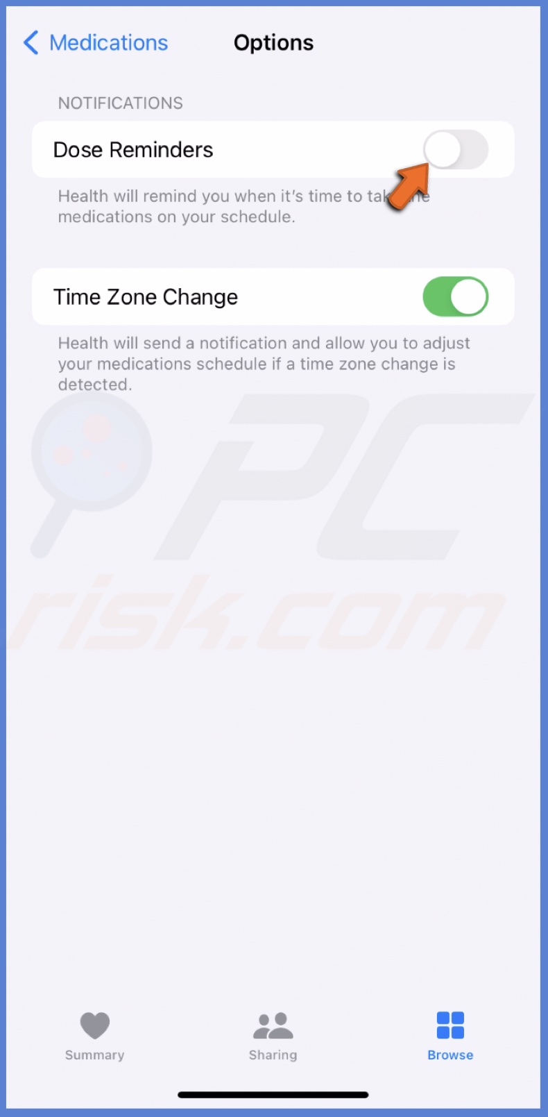 Disable Dose Reminders