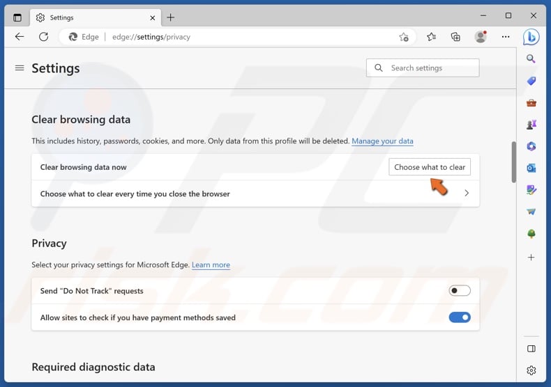 Click Choose what to clear