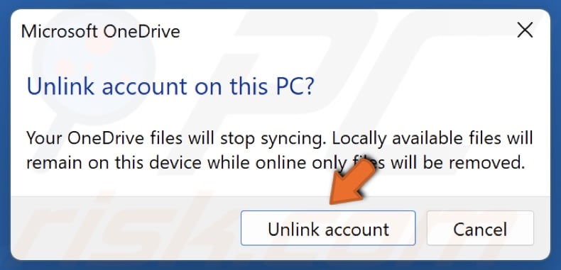 Click Unlink account