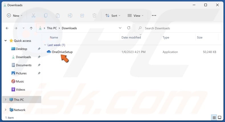 Run OneDriveSetup.exe