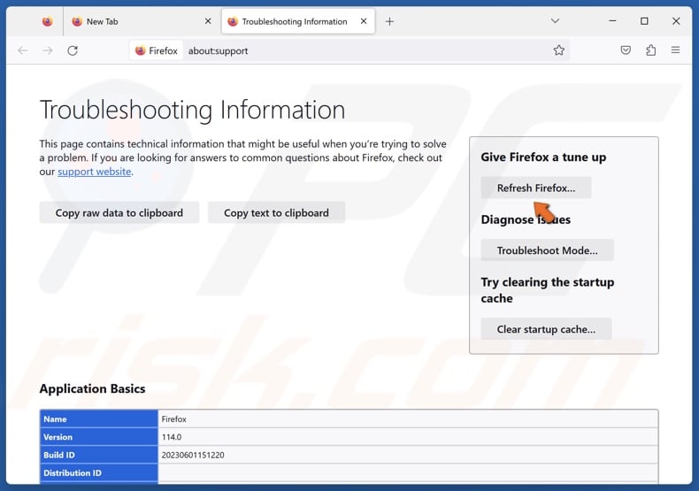 Click Refresh Firefox