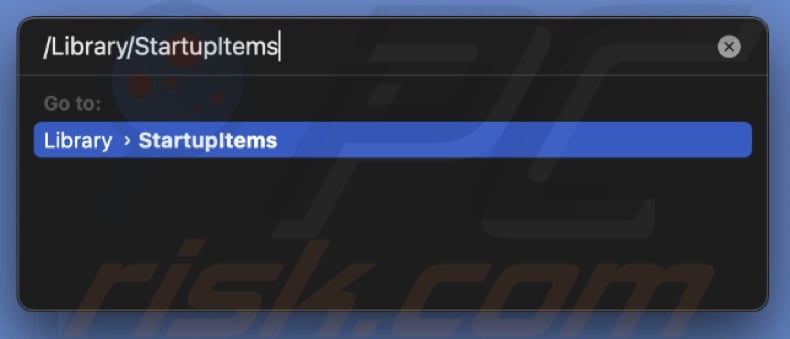 Go to StartupItems folder