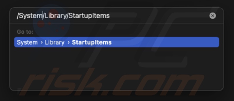 Go to System StartupItems folder