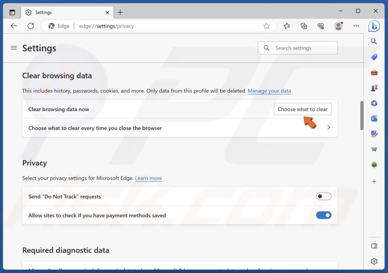 Click Choose what to clear