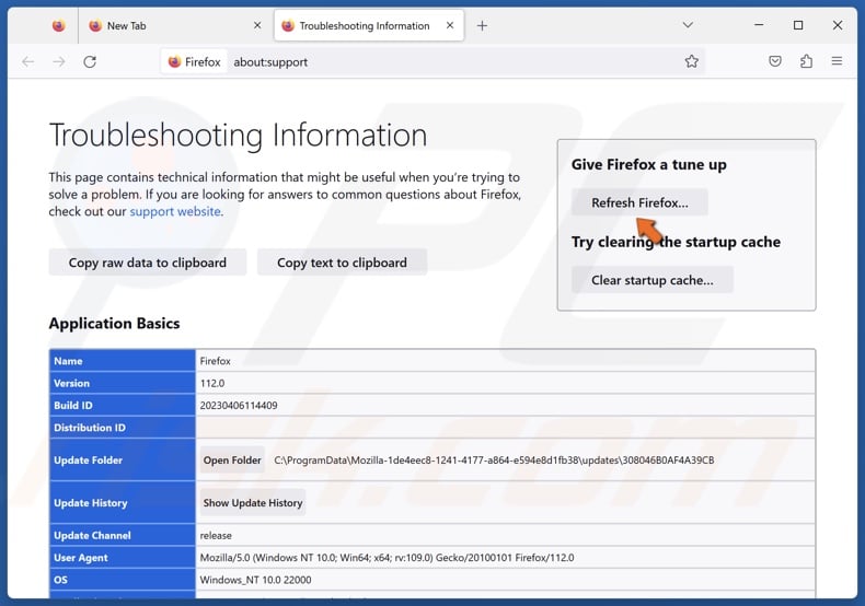 Click Refresh Firefox
