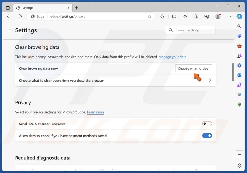 Click Choose what to clear