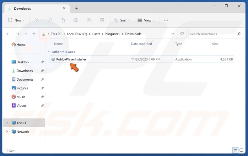 Run the RobloxPlayerInstaller executable