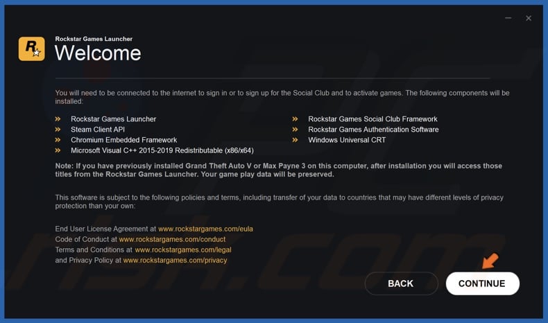 Click Continue again