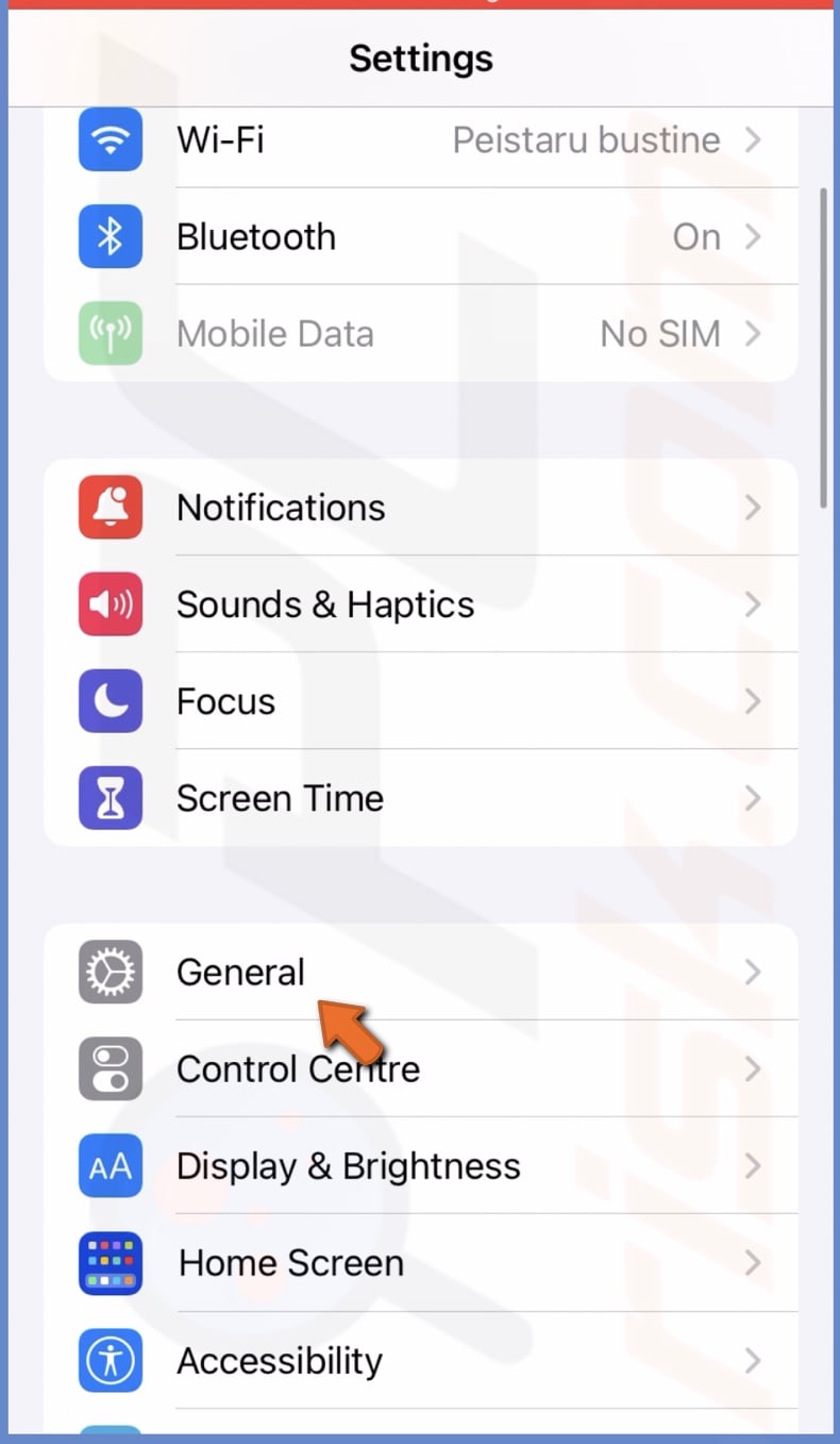 Go to General settings