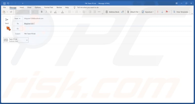 Enter the recipient’s email address, include a subject, add a message if required, and click Send