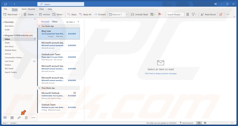 Click the People icon at the bottom-left of the window