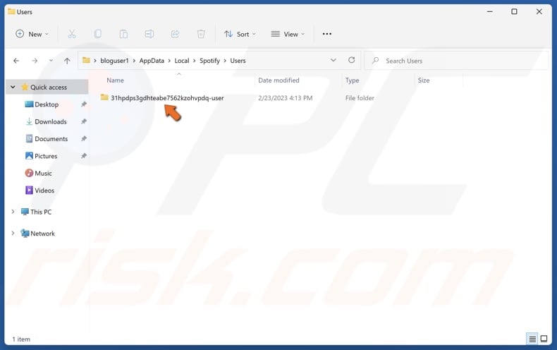Access your user folder