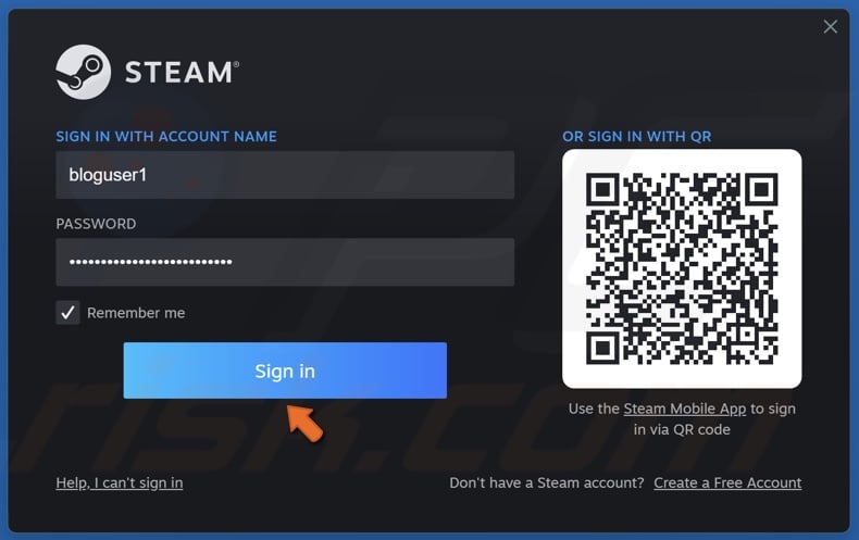 Enter your login credentials and click Sign in