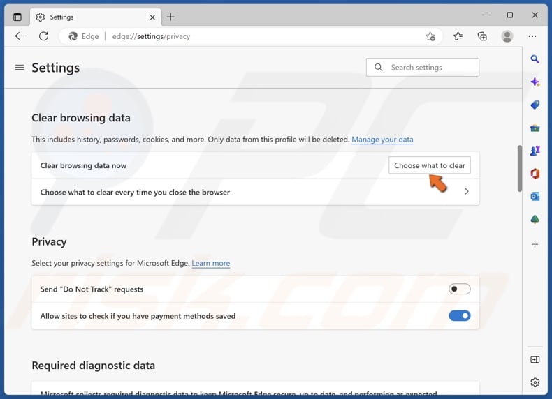 Click Choose what to clear
