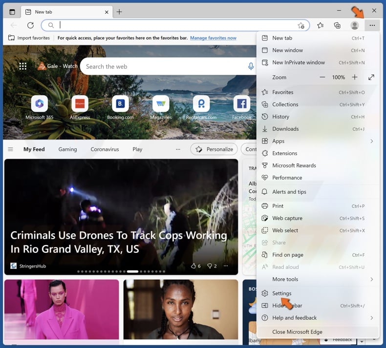 Open the menu and select Settings